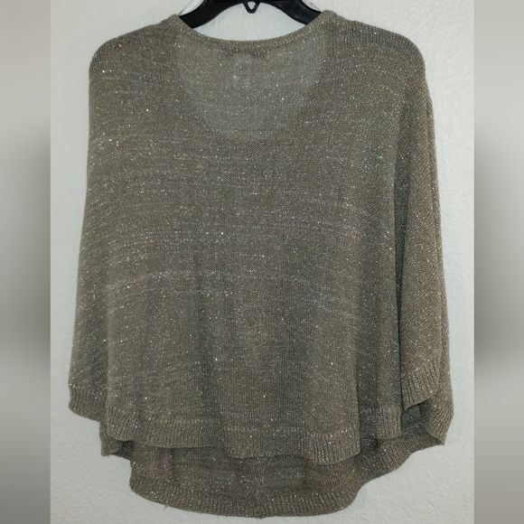 CUTE SWEATER-TYPE TOP ~ SIZE SMALL ~ BROWN WITH GOLD FLECKS ~ LIGHTWEIGHT FABRIC - Picture 6 of 8